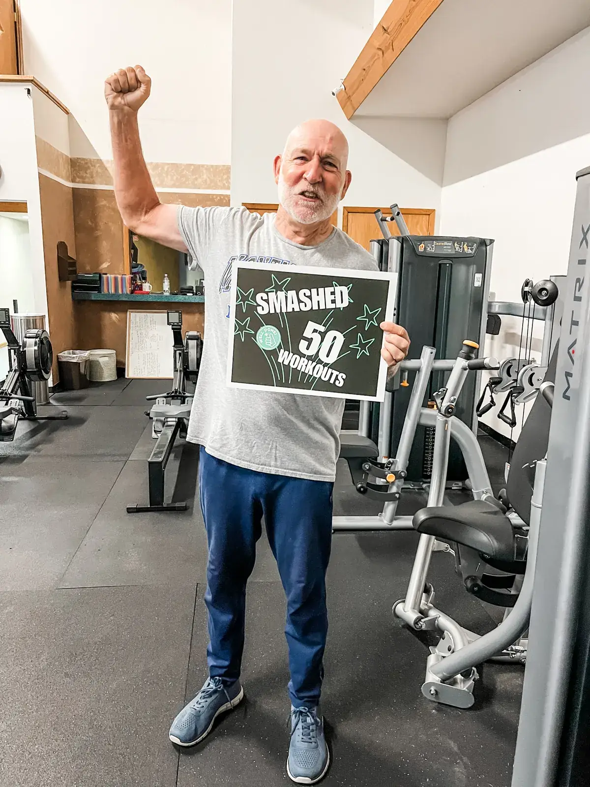 Paradigm Fitness member celebrating a workout milestone